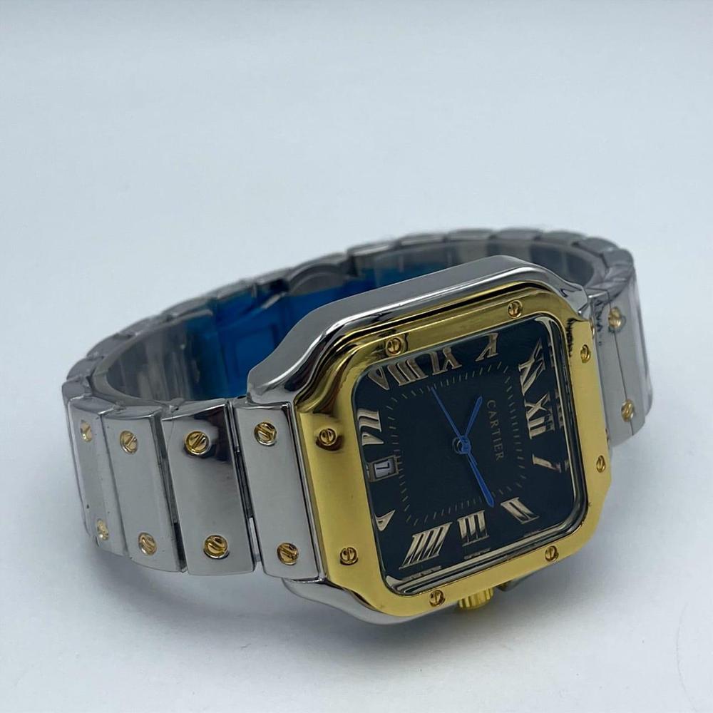 Cartier Men's Gold & Steel Watch with Roman Dial