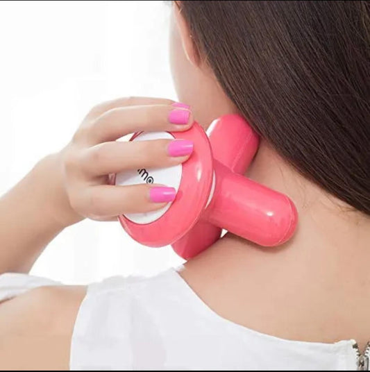 Mimo Mini Hand Electric Body Massager For Women and Girls Mini handy Full Body Massager Machine Portable Handled Triangle Vibrational Electric Massager USB Cable or 3 AAA Batteries AC DC