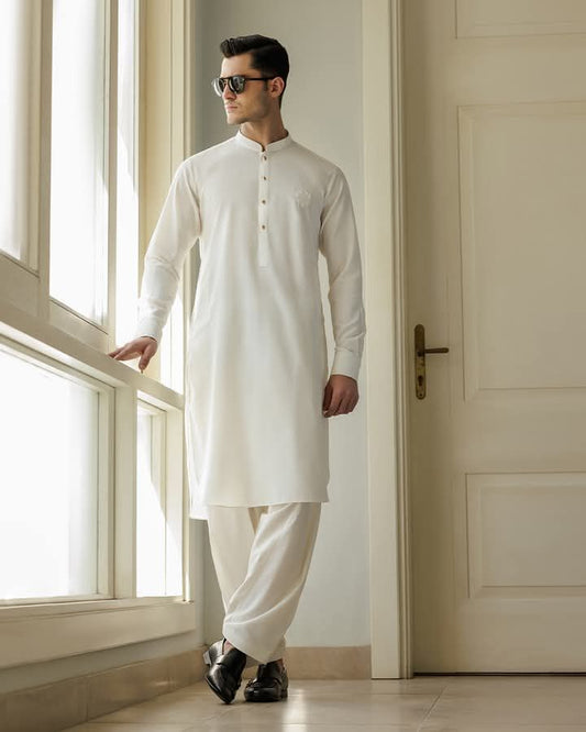 White Shalwar Kameez – Classic & Elegant