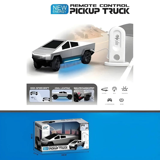 RC Tesla Cyber Truck with EV Station Music Lights and Smoke Effect