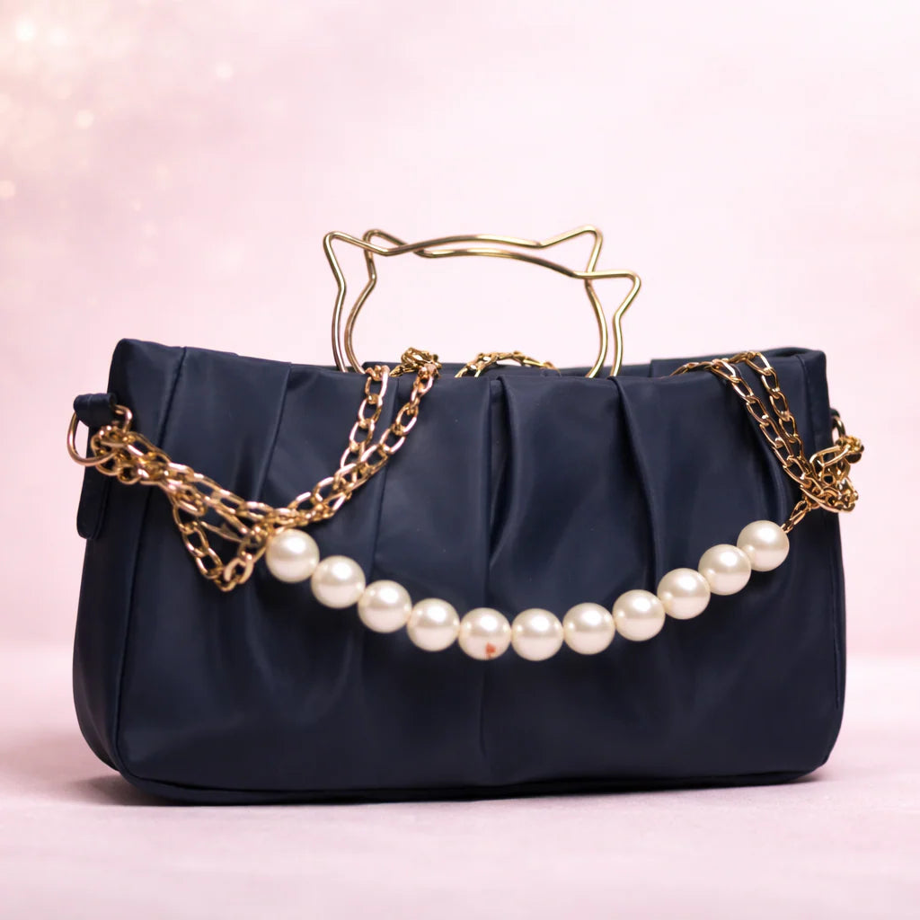 ✨ Kitten Handle Pearl Chain Shoulder Bag – Luxury Women’s Handbag | Blixa Store