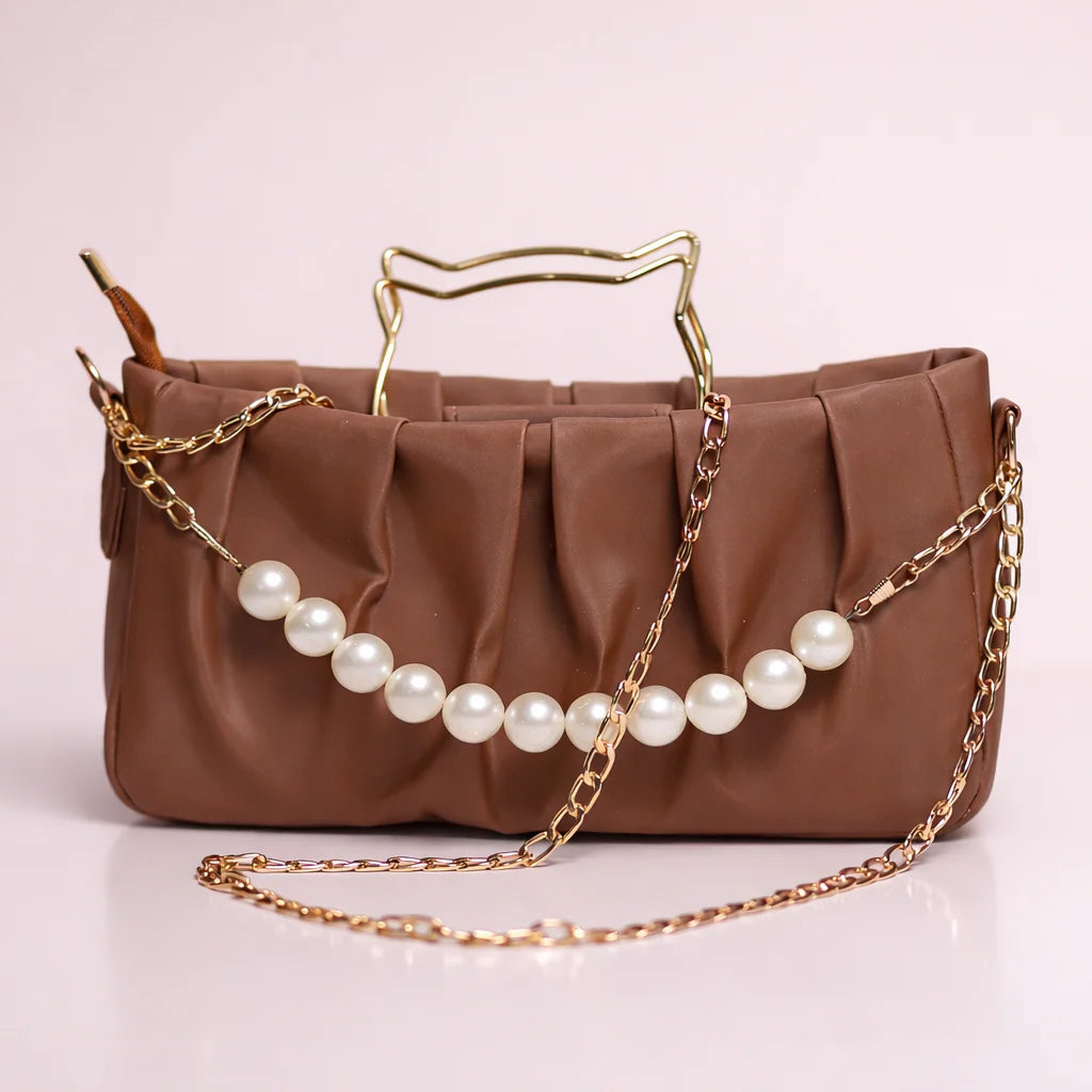 ✨ Kitten Handle Pearl Chain Shoulder Bag – Luxury Women’s Handbag | Blixa Store