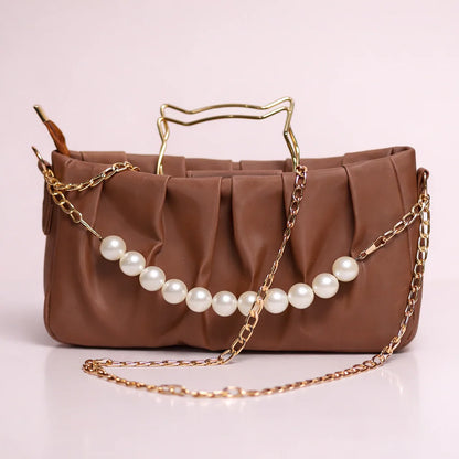 ✨ Kitten Handle Pearl Chain Shoulder Bag – Luxury Women’s Handbag | Blixa Store
