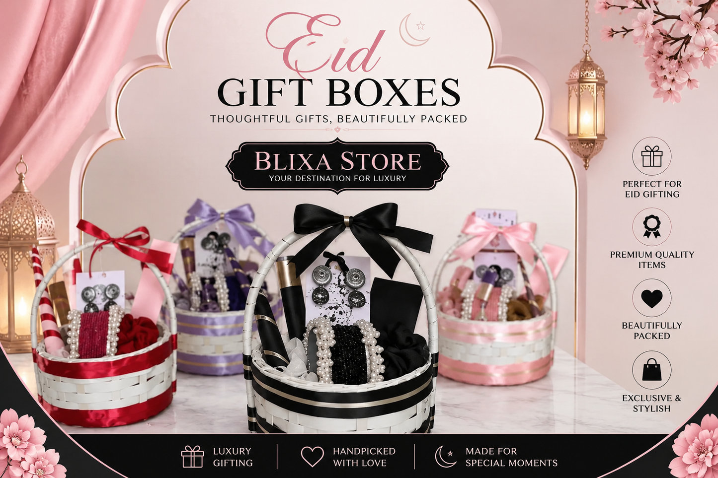Blixa Store Premium Eid Surprise Basket – Luxury Accessories Gift Hamper for Girls
