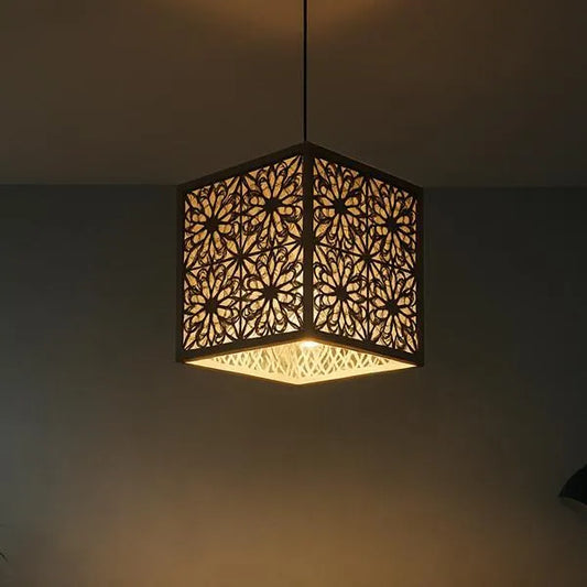 Modern Floral Ceiling Lamp Black Golden Glow