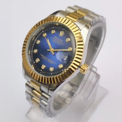 Rolex Date just 36mm Stainless Steel Gold Dial Watch for Men