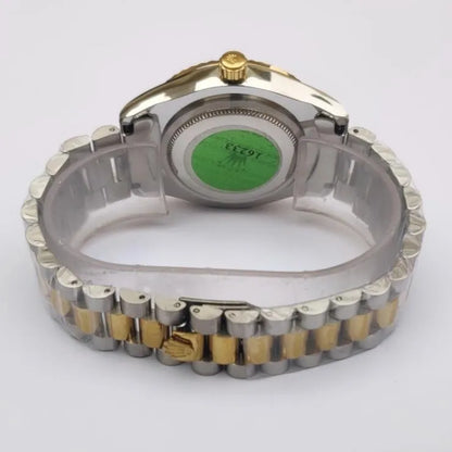 Rolex Date just 36mm Stainless Steel Gold Dial Watch for Men
