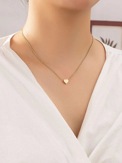 Golden Tiny Heart Necklace for Women Bridal Wear