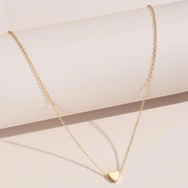 Golden Tiny Heart Necklace for Women Bridal Wear