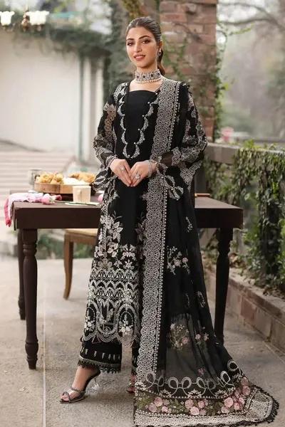 KAHF 3 Pcs Unstitched Embroidered Suit