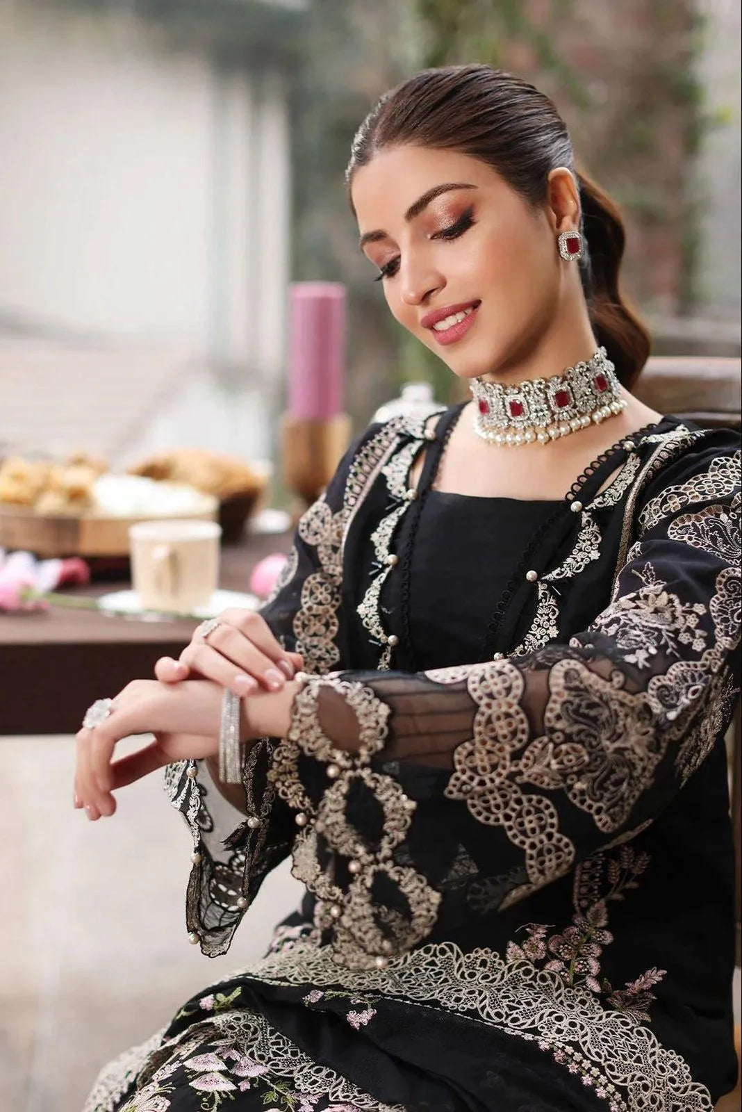 KAHF 3 Pcs Unstitched Embroidered Suit