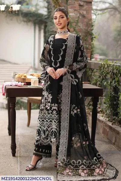KAHF 3 Pcs Unstitched Embroidered Suit