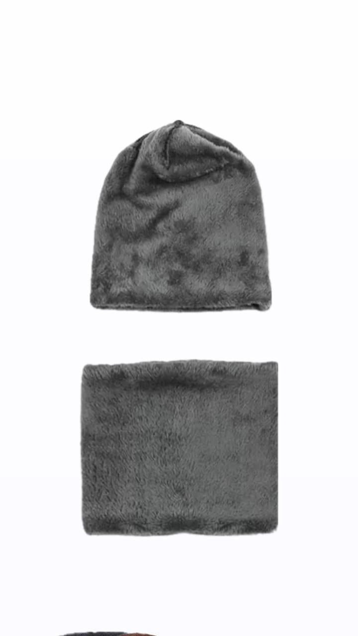 1 Pc Wool Beanie And Neck Warmer