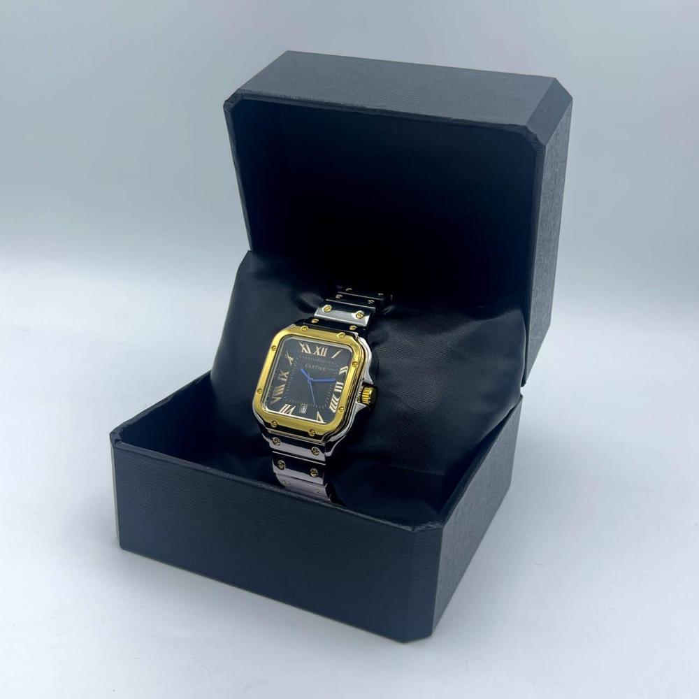 Cartier Men's Gold & Steel Watch with Roman Dial