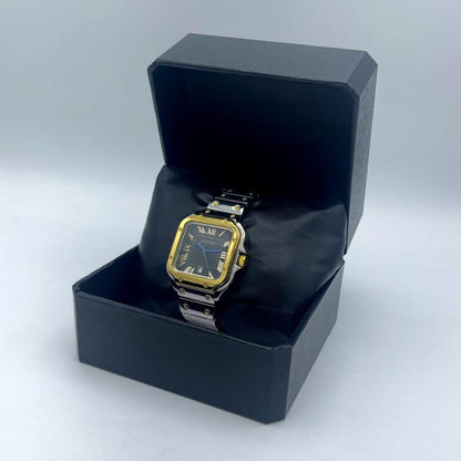 Cartier Men's Gold & Steel Watch with Roman Dial