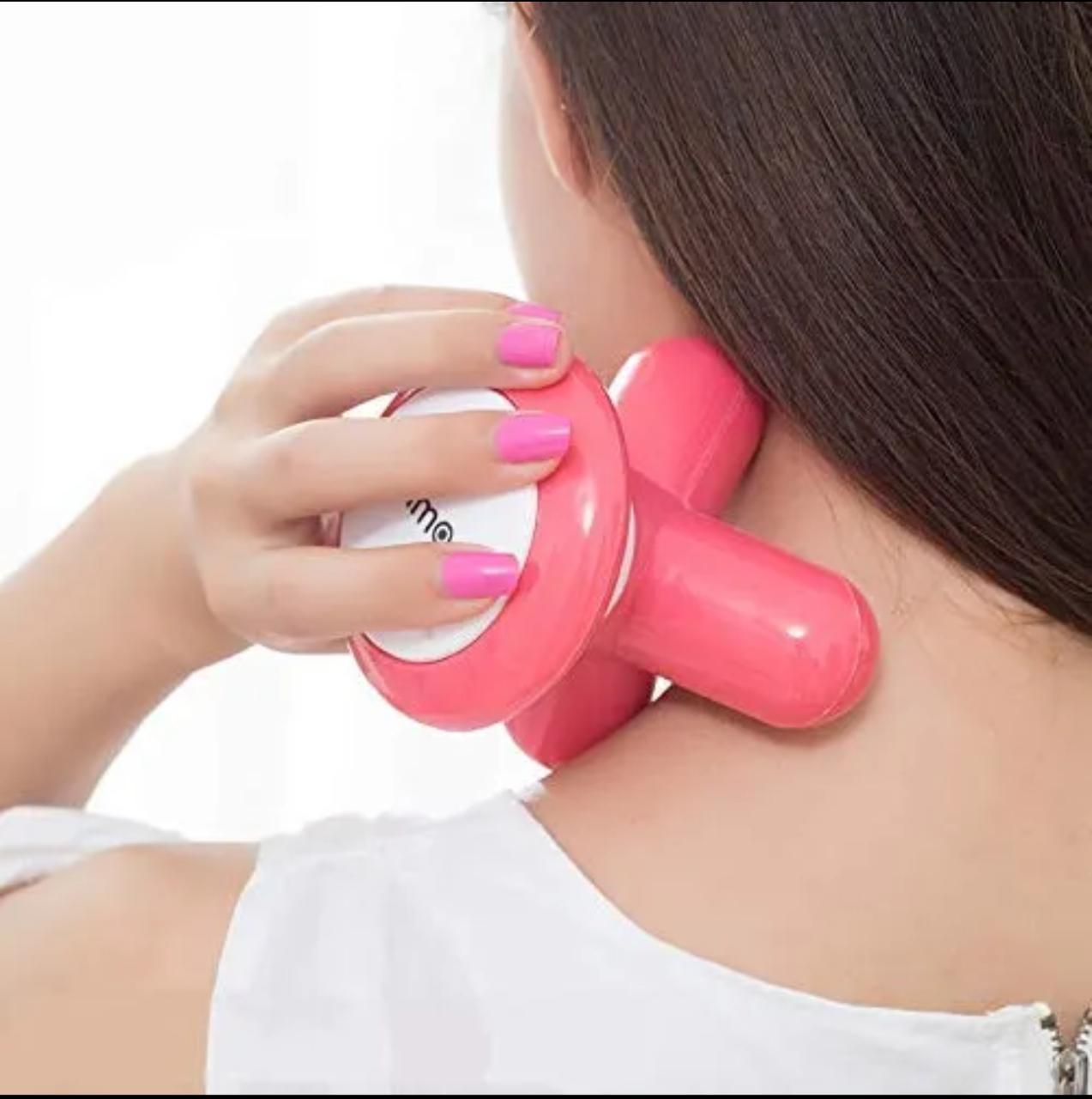 Mimo Mini Hand Electric Body Massager For Women and Girls Mini handy Full Body Massager Machine Portable Handled Triangle Vibrational Electric Massager USB Cable or 3 AAA Batteries AC DC